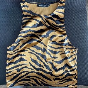 Princess Polly cropped tiger tank